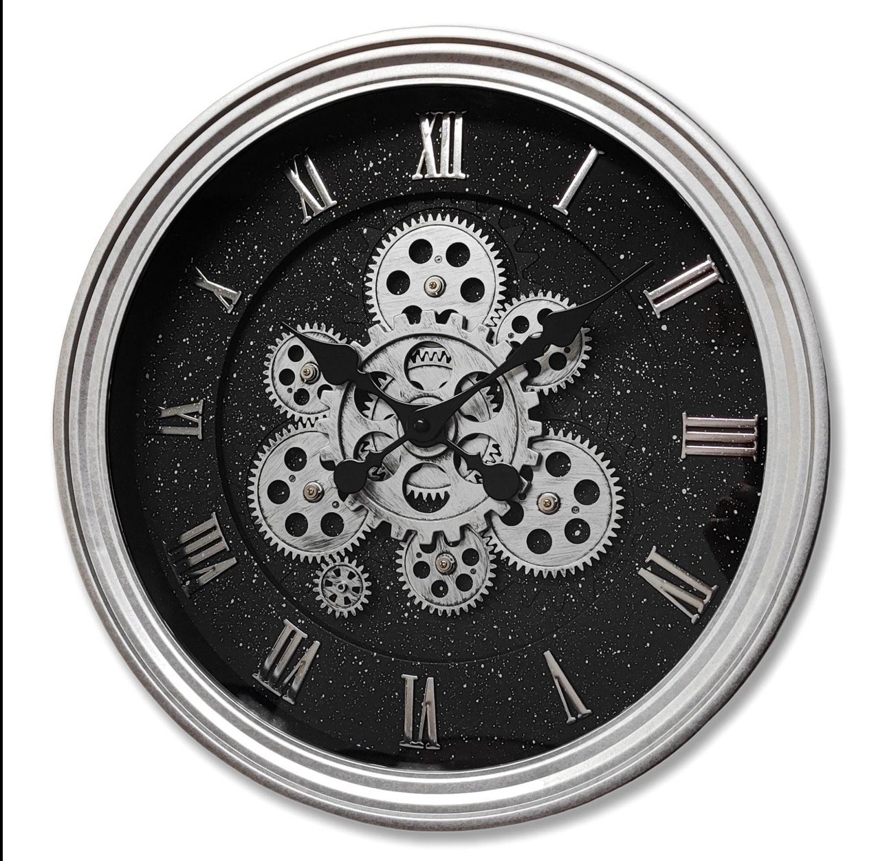 15.2 Inch Large Gear Clock Real Gears Moving Wall Clock, Vintage Industrial