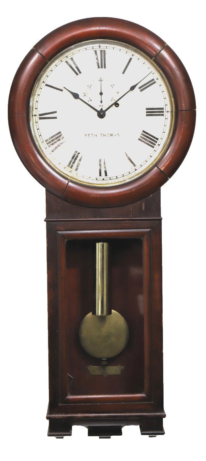 1875 Seth Thomas #2 Regulator Wall Clock With Subsidiary Seconds Hand