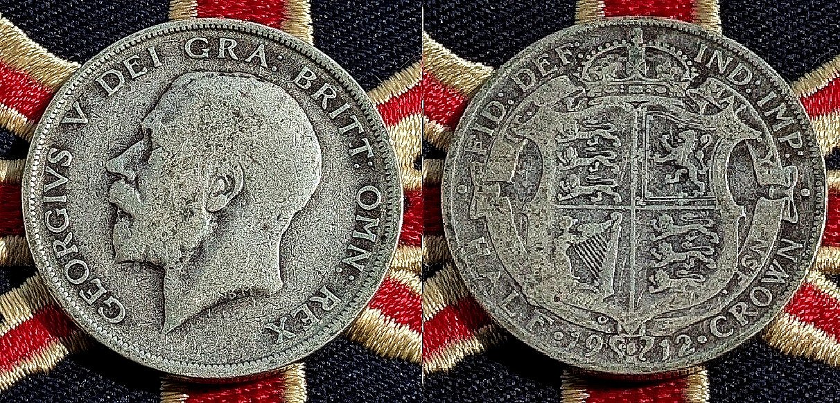 1912 Half Crown Solid Silver Antique Old Coin Year Titanic Ship Sank Vintage UK