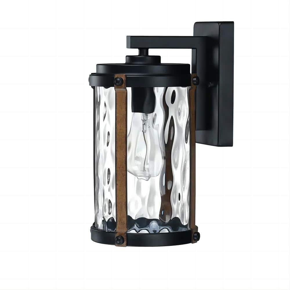 1 Light Industrial Matte Black Metal Wall Sconce