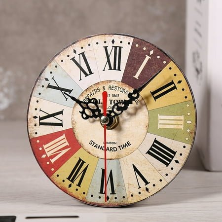 1Pc Artistic Creative European Style Round Antique MDF Home Office Wall Clock Decoration #8