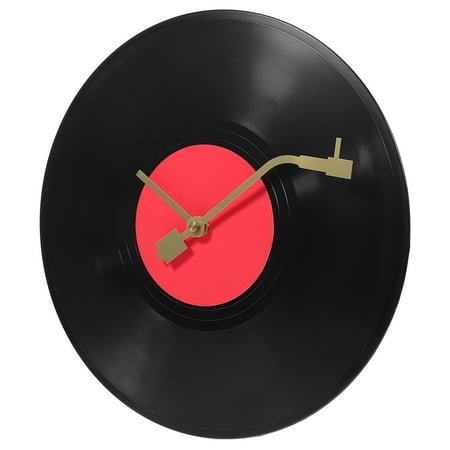 1 Set Vinyl Record Wall Clock Vintage Decor for Bedroom Office