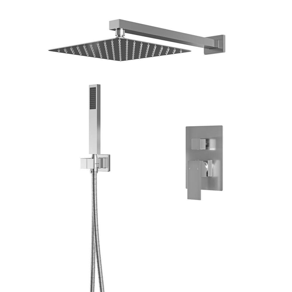 1 Spary 10 in. Dual Shower Head Wall Mounting Fixed and Handheld...