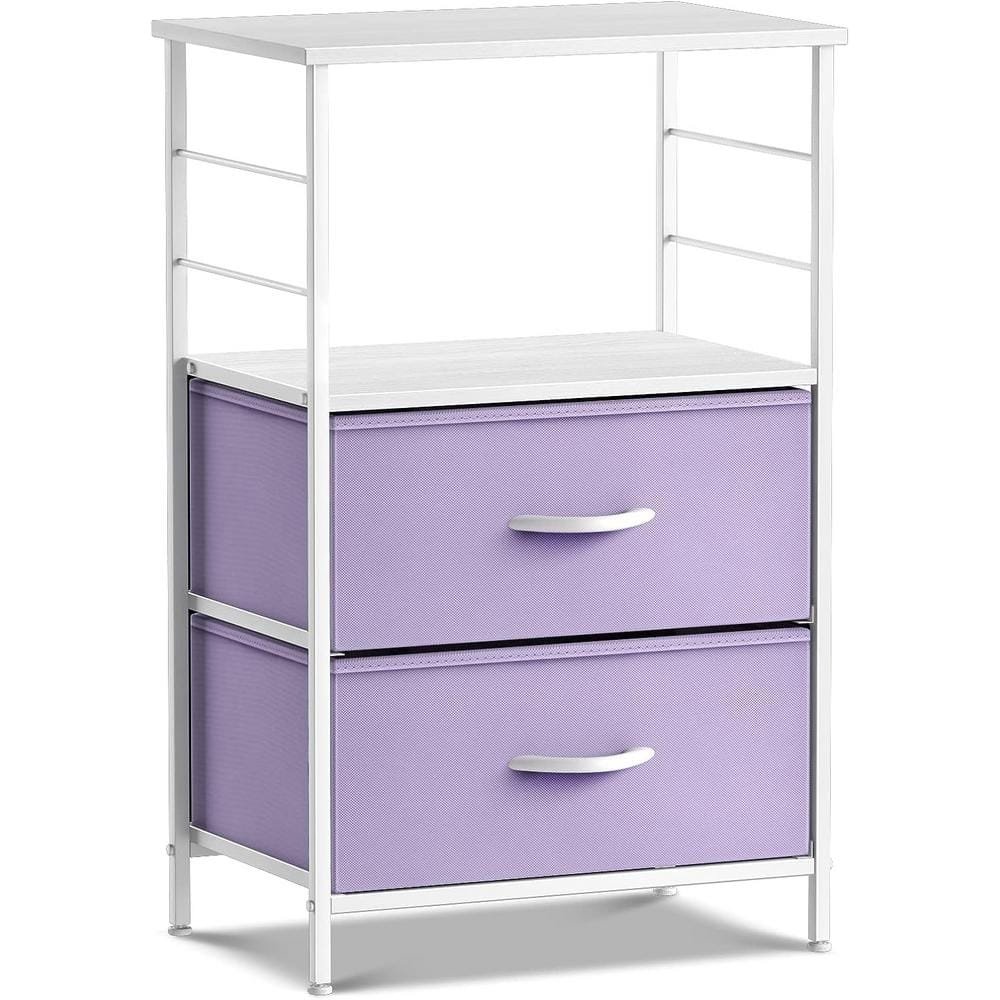 2-Drawer Purple Nightstand 33.75 in. H x 21.62 in. W x 11.75...