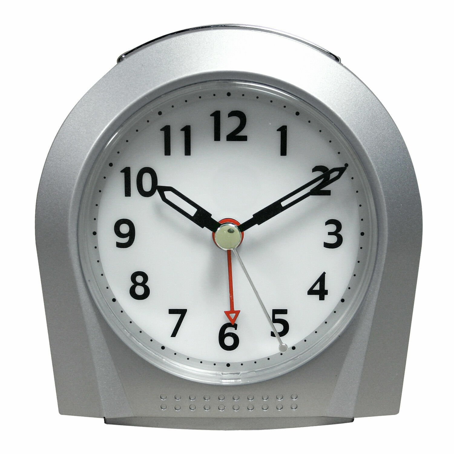 21103 Equity by La Crosse Night Vision Silent Sweep Analog Alarm Clock - Silver