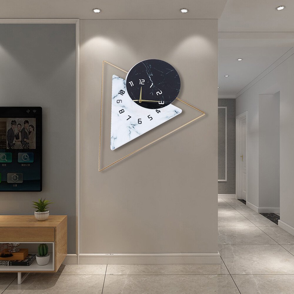 22.5" Modern Wall Clock Large Unique Hanging Art Crafts Living Room Decoration