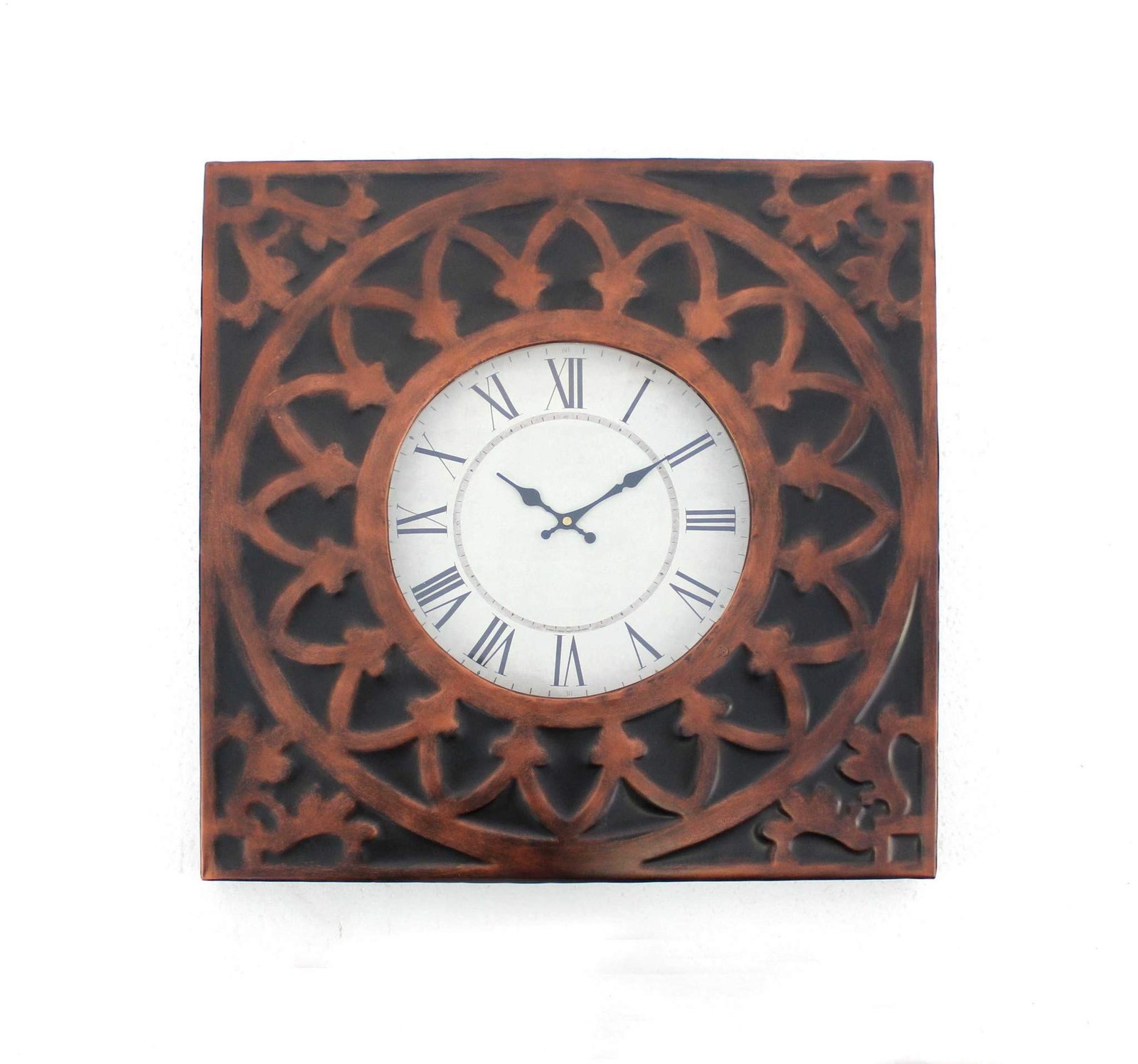 23 Square Bronze Glass Analog Wall Clock