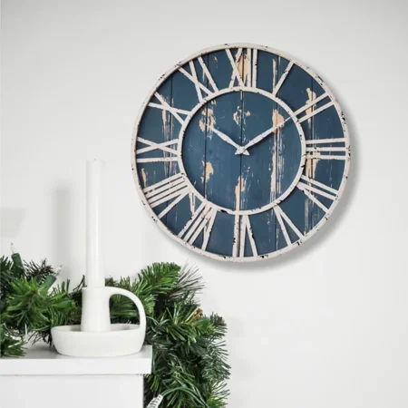 24 Inch Thicken & Heavy Large Metal Wall Clocks for Living Room Decor Large Decorative Clock Oversized,Big Roman Numeral Non Ticking