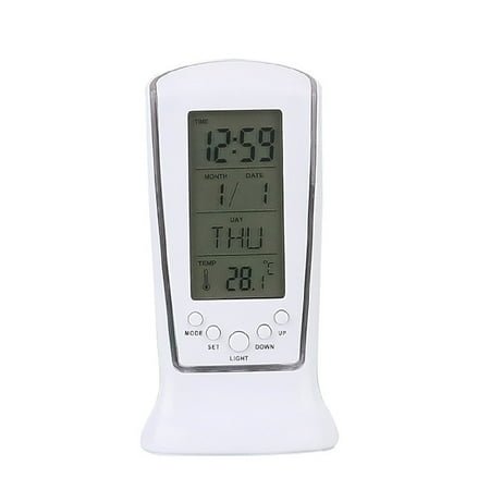 2 in 1 Smart Clock with Display, 5.1 Inch Mini Night Light Desk Clock with Temperature, 7 Different Alarm Songs and 2 Different Didi Sounds for Bedroom