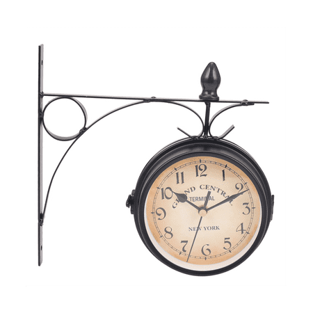 2X European-Style Double-Sided Wall Clock Classic Clocks Monochrome