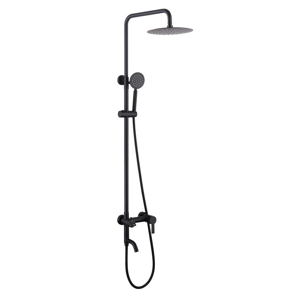 304 Stainless Steel Outdoor Wall Bar Shower Kit w/ Rotating Shower Head,...