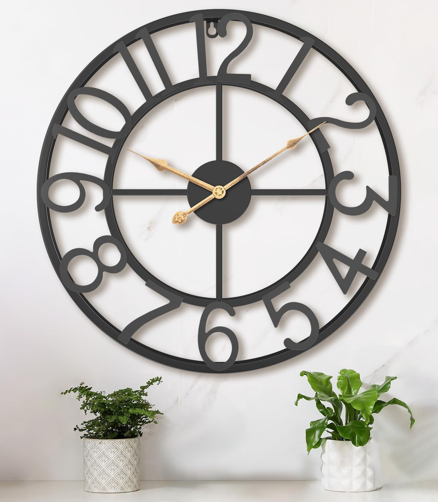 30 Inch Extra Large Giant Wall Clock,Oversized Round Silent Vintage Industria...