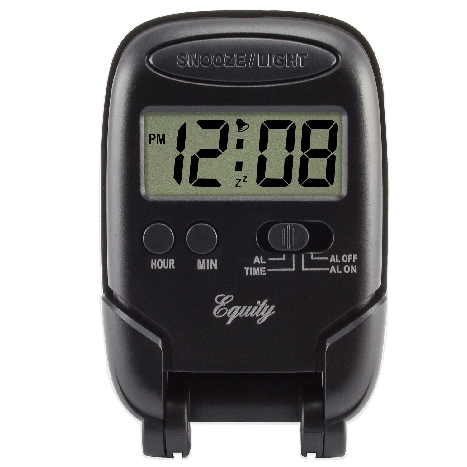 31302 Equity by La Crosse LCD Digital Fold-Up Travel Alarm Clock - Black