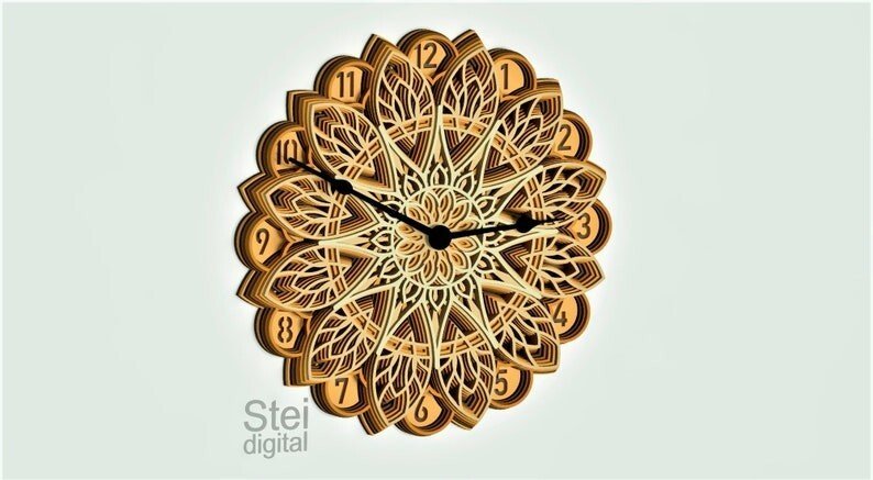 3d Layered Wall Clock Premium Crafted Vintage Design Wall Clock for use in Home