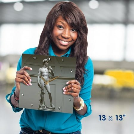 3dRose, Michaelangelos David Statue, 13x13 Wall Clock