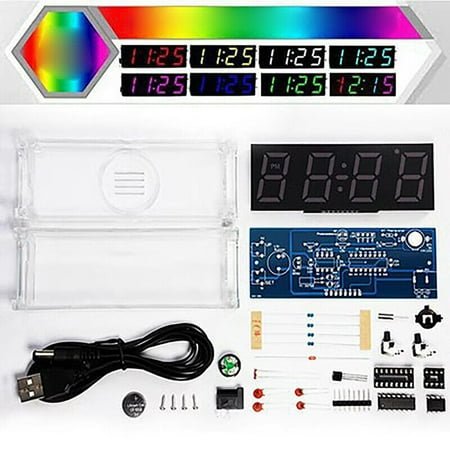 4-digit Electronic Clock Diy Clock Kit DigitalTube Temperature Alarm Week Display 51 MCU DS1302 Digital Clock DIY Kit
