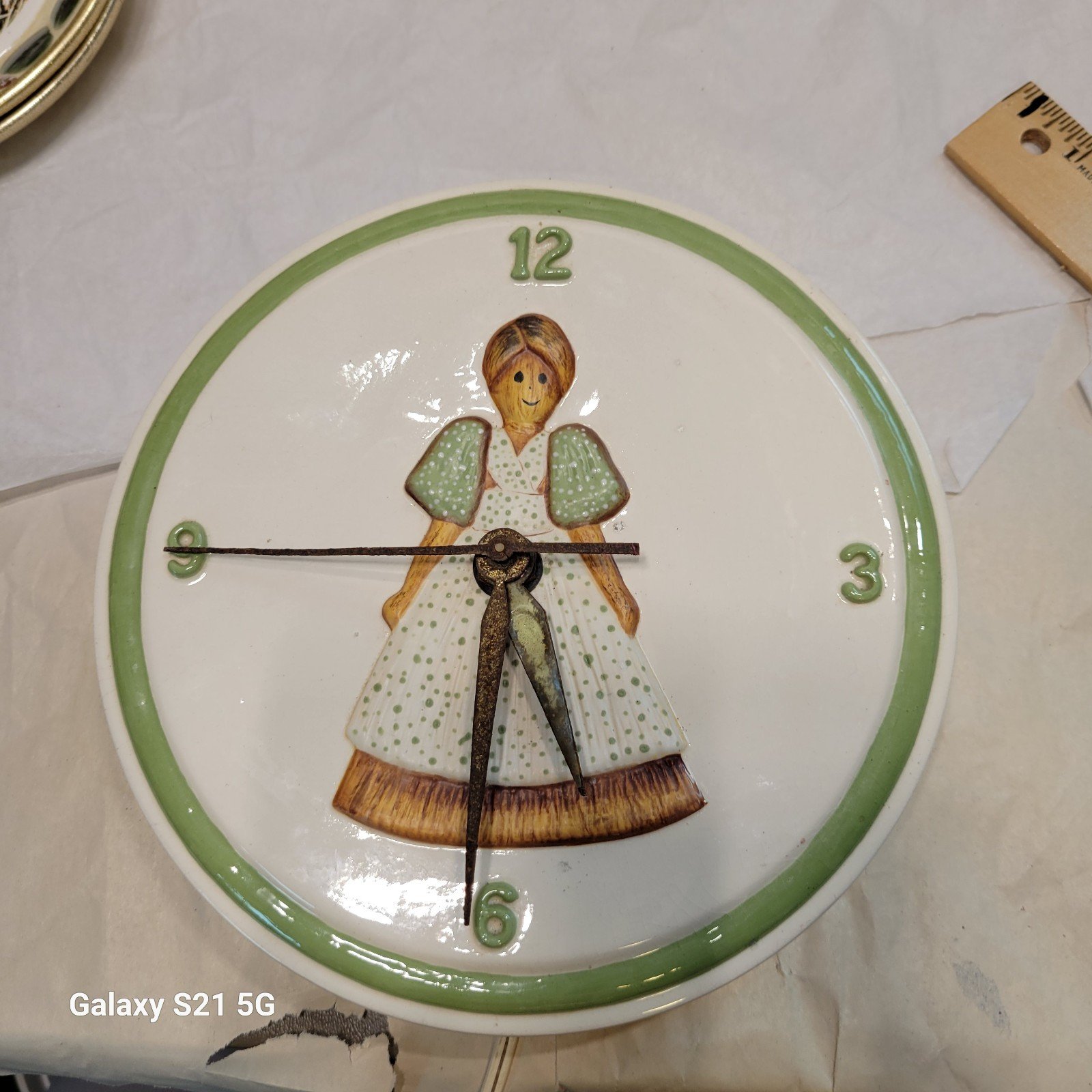 7.5" Ceramic Wall Clock Narco Products- Non-working