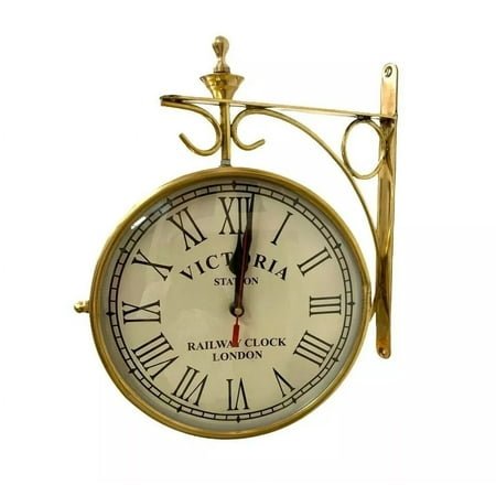 8 Vintage Railway Station Clock Double Sided Station Clock Nautical Railway Wall Clock Home Decorative Wall Clock