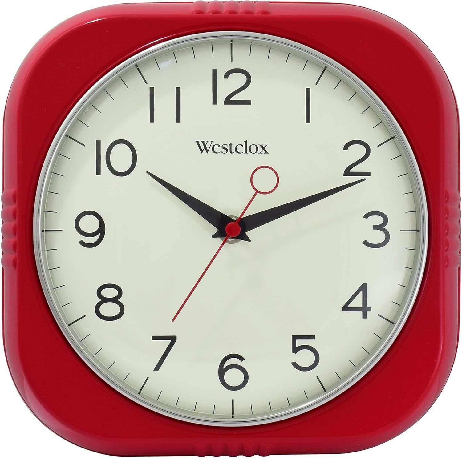 9.5" Red Square Retro Analog QA Wall Clock