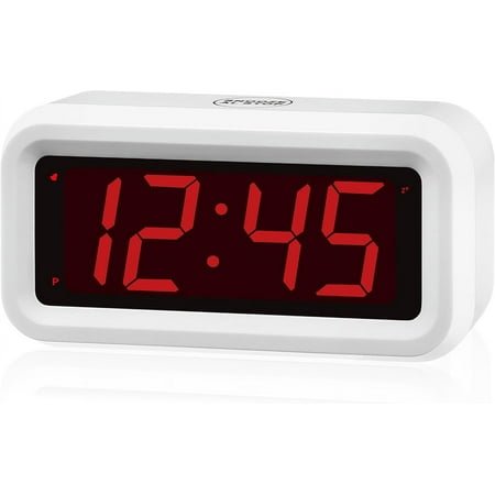 Alarm Clock, Digital Clock, Auto Night-Mode, 3-Level Led Brightness, Battery Powered, 12/24Hr, 1.2'' Red Digits Display, Simple Alarm Clock for Kids Adults Girls Boys, Easy to Set, Easy to Read