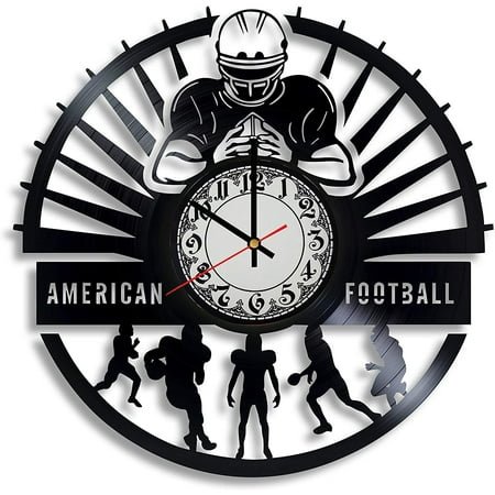 Amblelife American Football Vinyl Record Wall Clock, American Football Gift for Any Occasion, Home Decor, Football Player Gift