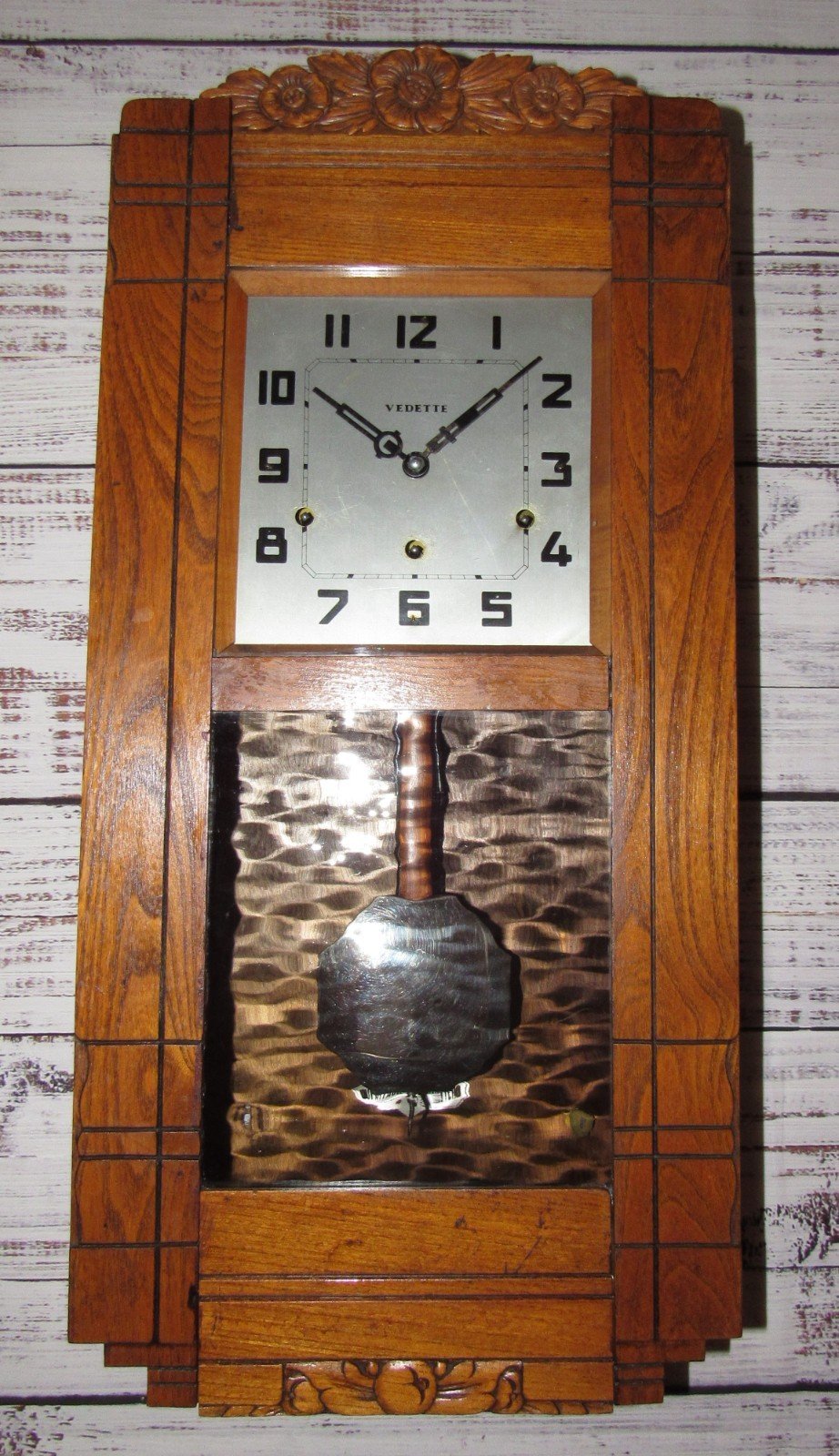 Antique French Vedette Quarter Hour Veritable Westminster Chime Wall Clock 8-day