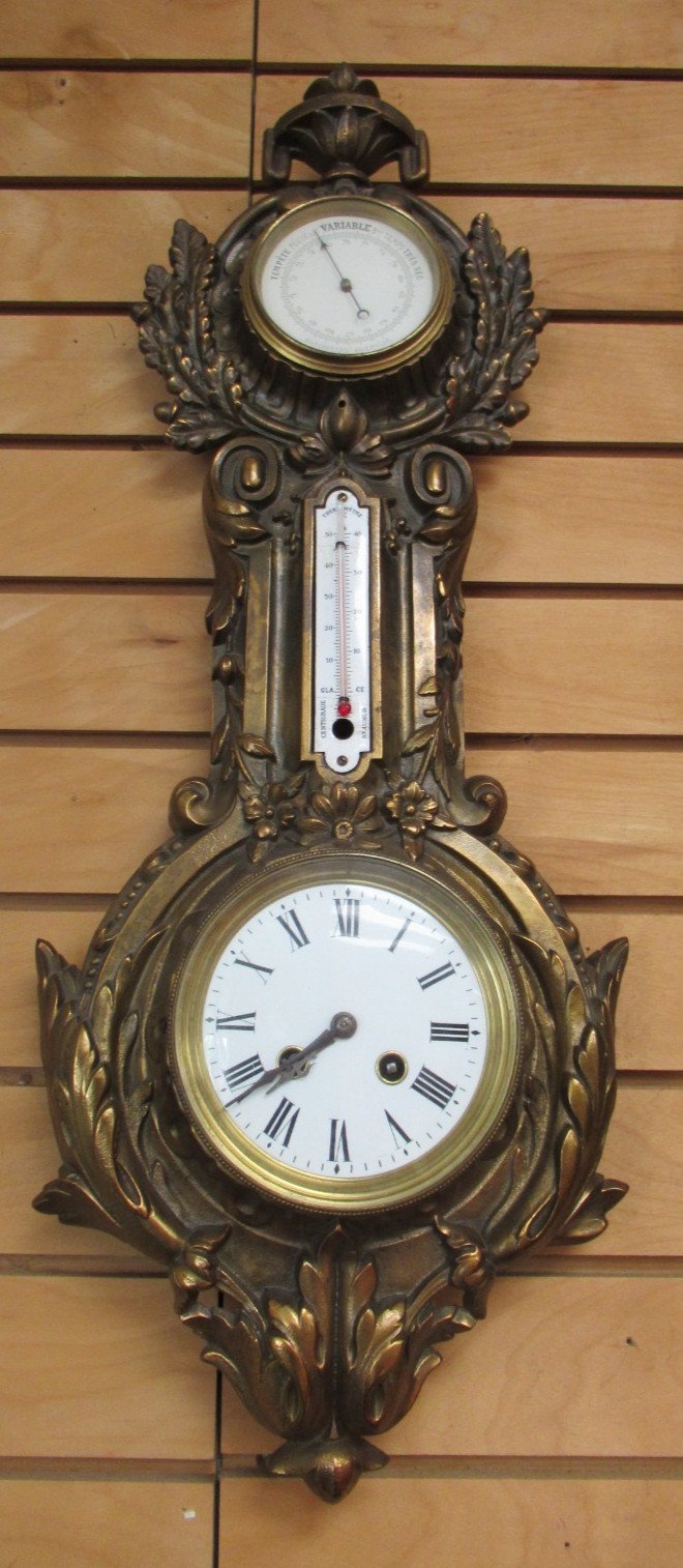 Antique French wall clock/brass