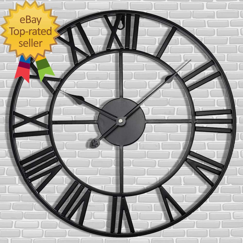 Antique Tower 24 Inch Large Roman Numeral Wall Clock