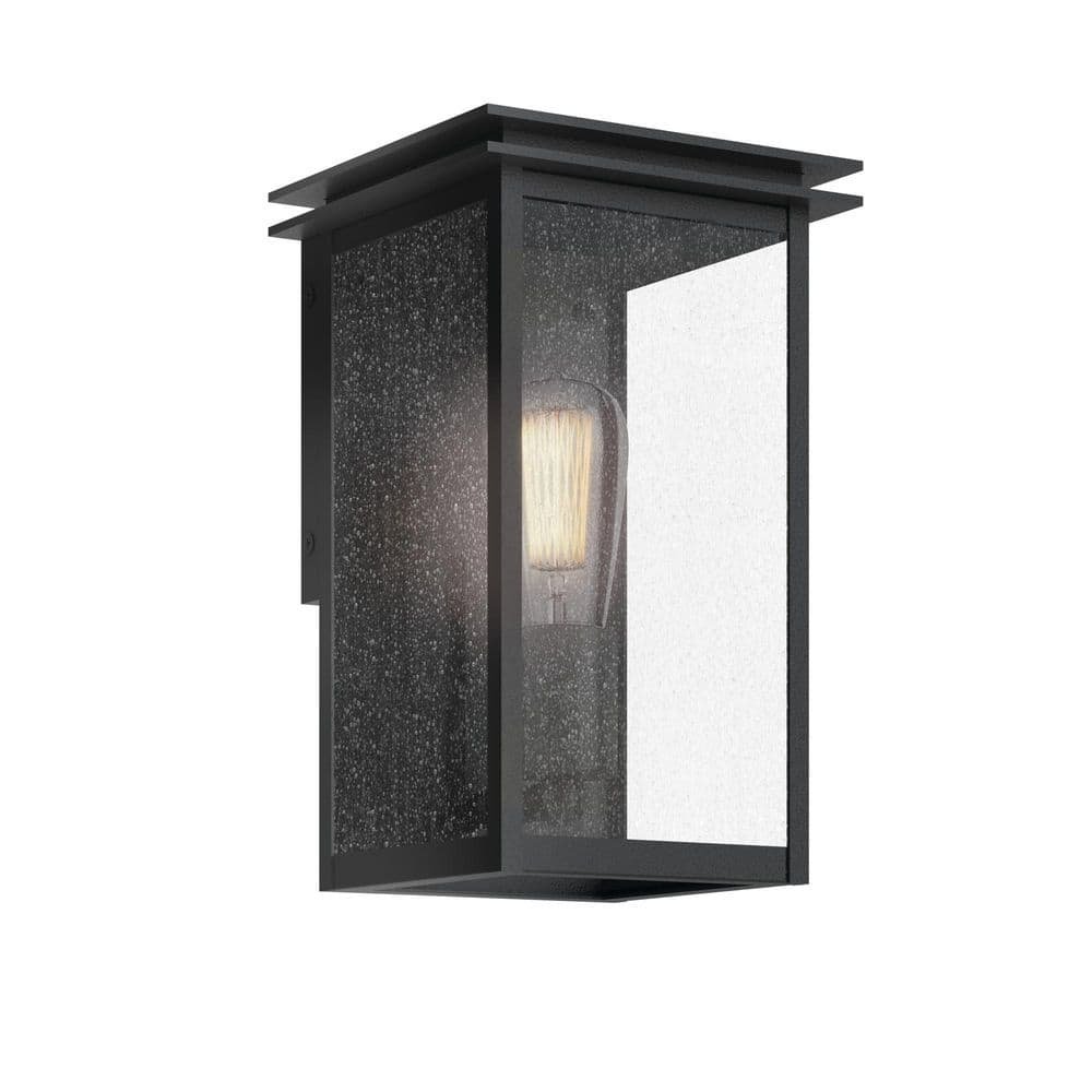 Arkville 10 in. 1 Light Outdoor Wall Light with Clear Seeded Glass...