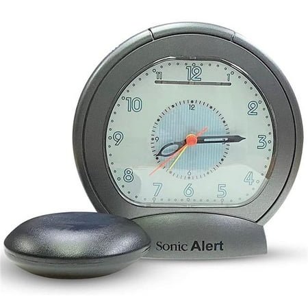 Assistive Audio SA-SBA475SSG Sonic Boom Vibrating Analog Alarm Clock - Dark Gray