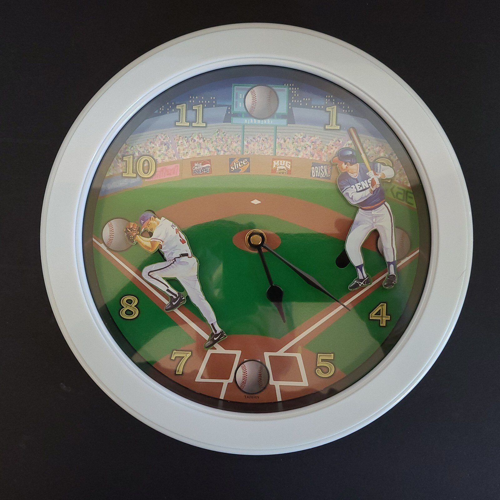 Baseball Theme Wall Clock 10 inches In Diameter