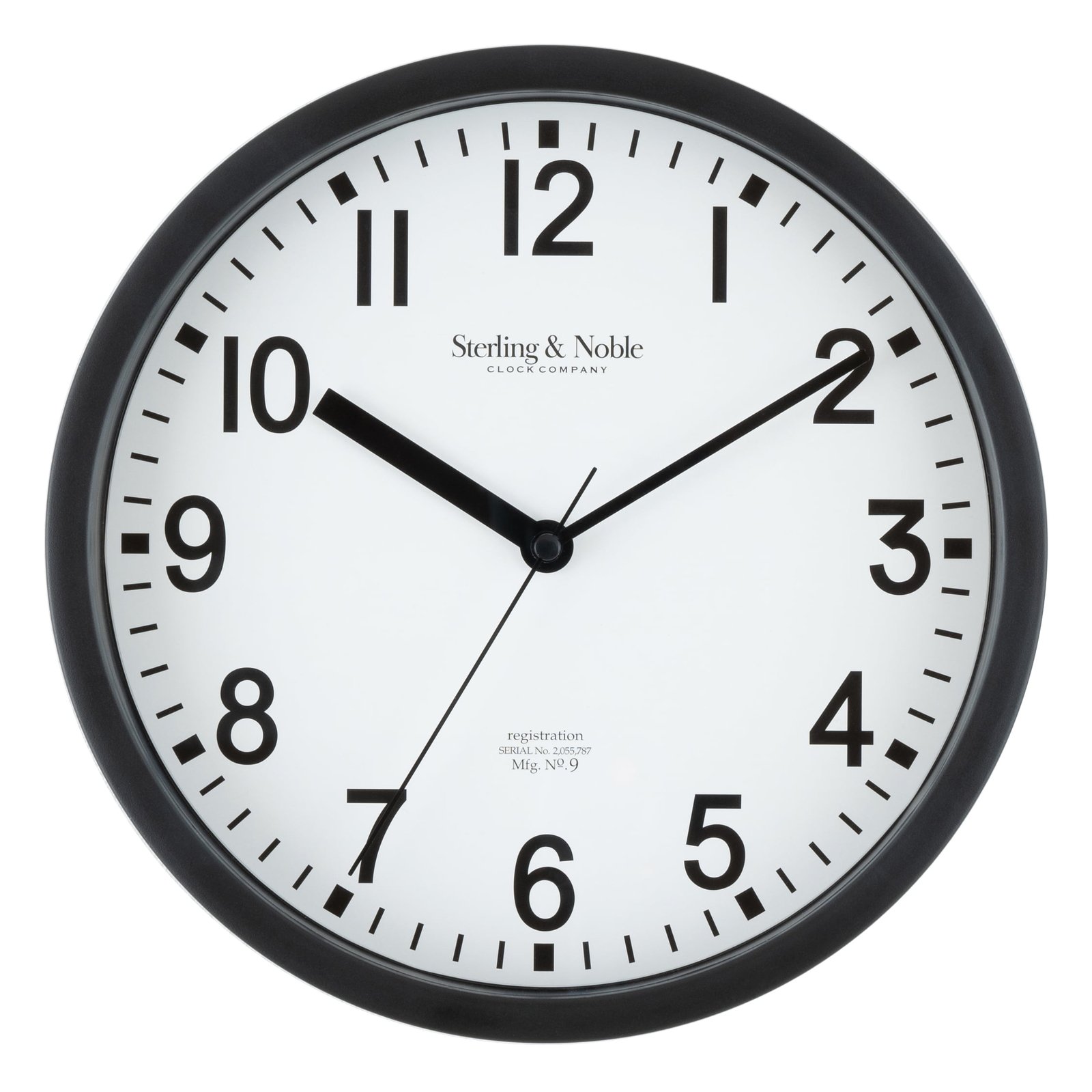 Basic Indoor 8.78" Black Analog Round Modern Wall Clock