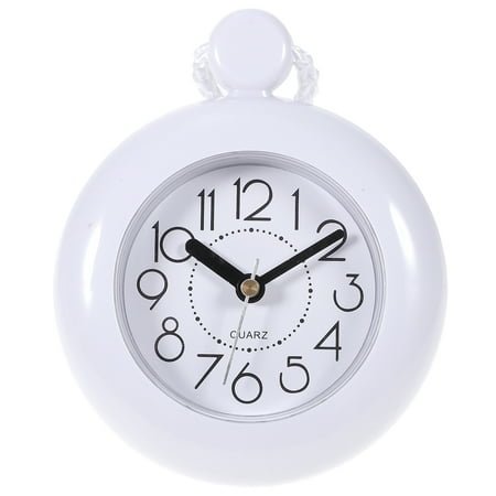 Bathroom Waterproof Wall Clock Indoor Wall Clock with Hanging Strap Clock Silent Small Wall Clock for Living Room Bathroom Kitchen