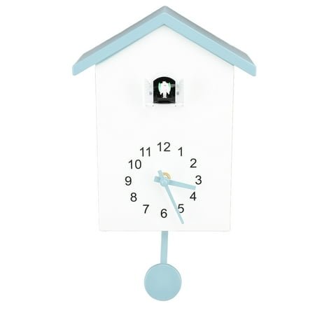 Bird House Wall Clock Bird Voice Call Stylish Decorative Pendulum Wall Clock for Office Bedroom Living Room