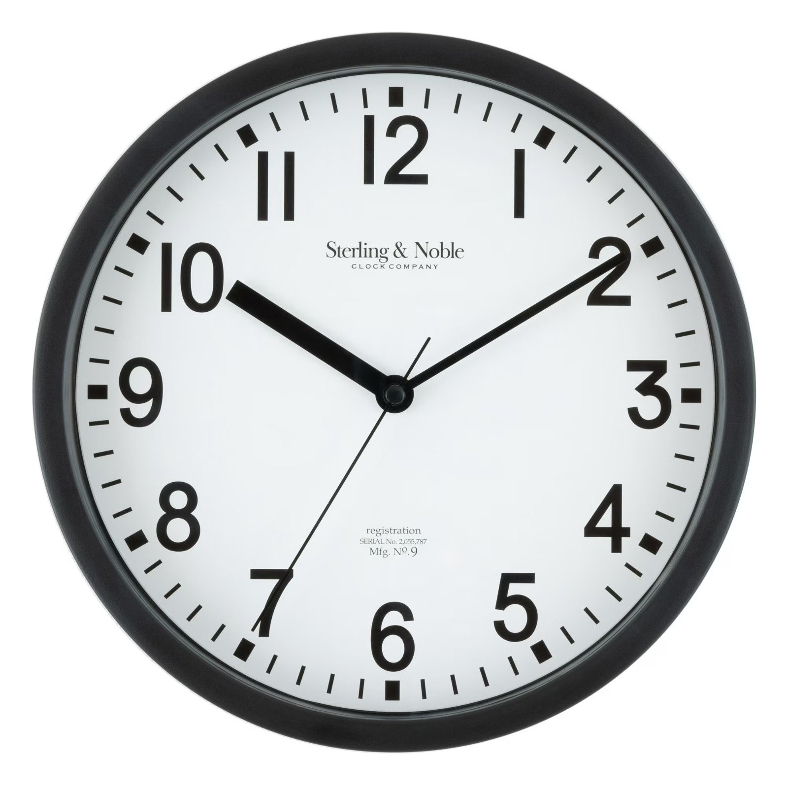 Black Analog Round Modern Wall Clock