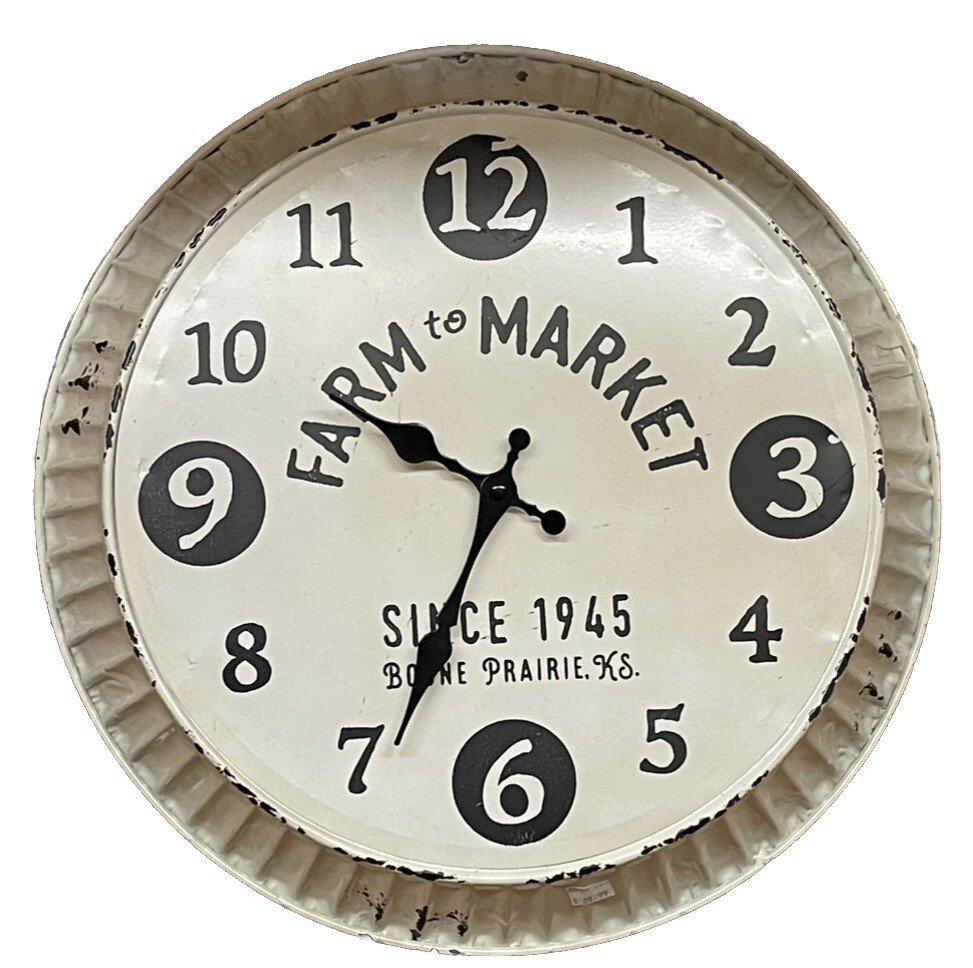 Bottle Cap Retro Design Wall Clock 16" Diameter ~ Farmhouse Country
