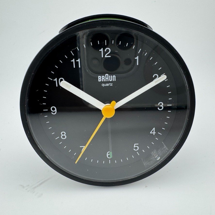 Braun BC12B Classic Alarm Clock Black Battery Operated