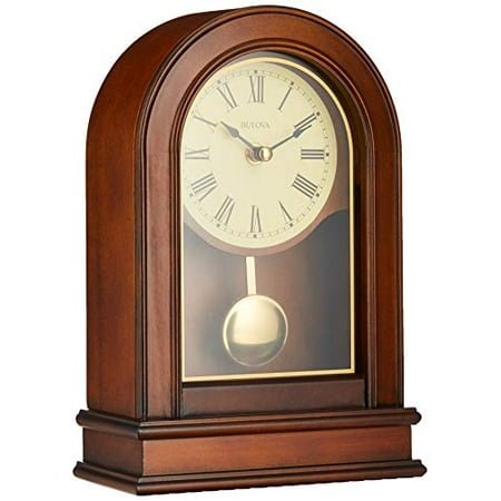 Bulova B7467 Hardwick Clock, Walnut Brown
