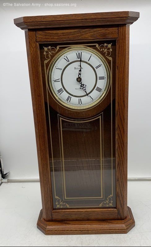 Bulova C3375 Cirrus Brown Triple-Chime Movement Pendulum Wall Clock *UNTESTED*