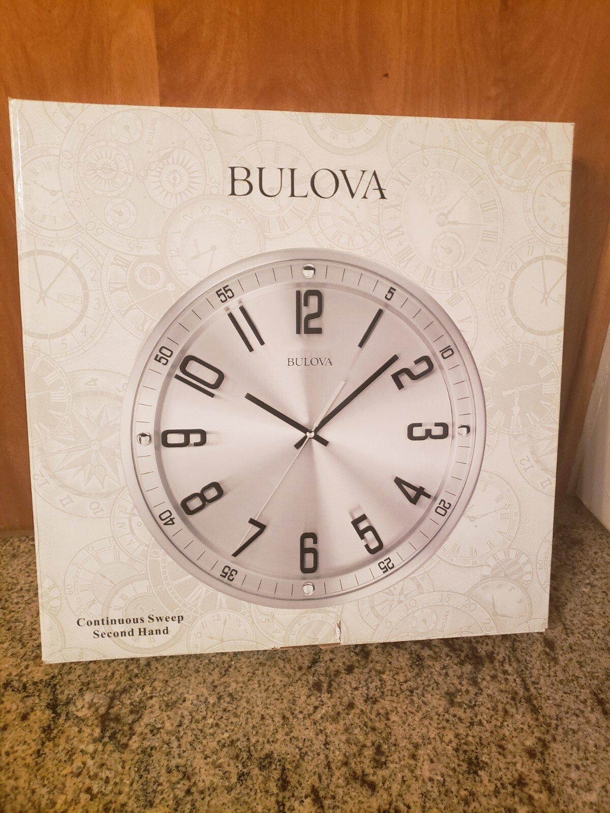 Bulova C4646 Silhouette Wall Clock, Silver - New