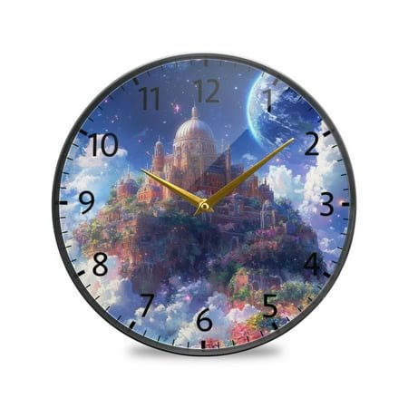 BZSMCE Wall Clock Acrylic Size:9.5*9.5in/11.9*11.9in Galactic Haven Design Pattern Clock