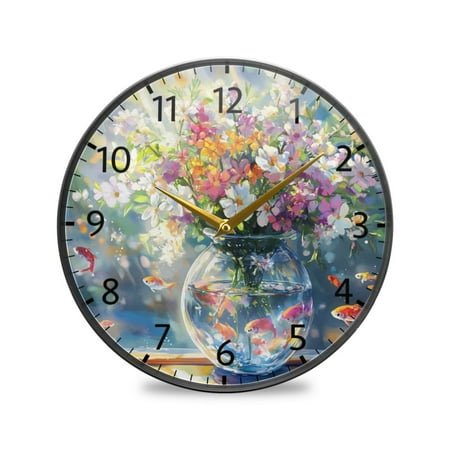 BZSMCE Wall Clock Acrylic Size:9.5*9.5in/11.9*11.9in Sunlit Aquatic Haven Design Pattern Clock