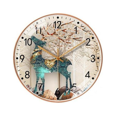 Cadorn LED Lights Transparent Wall Clock – Peacock Colorful Vintage Bohemian Decorative Wall Clock