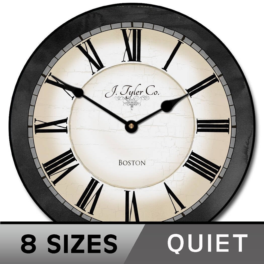 Carolina Gray Clock, large wall clock, Ultra Carolina Gray Clock, large wall clock, Ultra Quiet, 8 sizes, Life Warranty image