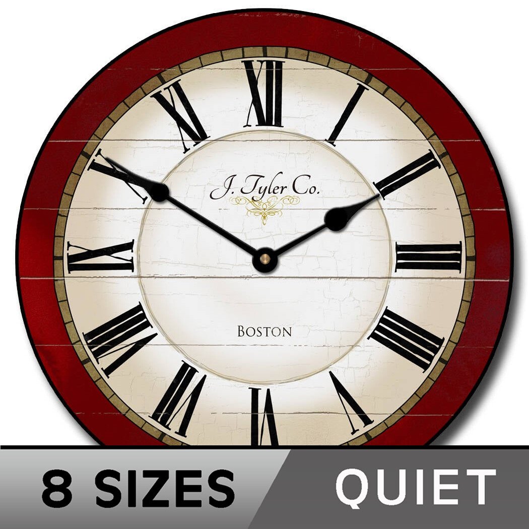 Carolina Red Wall Clock, large wall clock, *SILENT* LIFETIME Warranty, 8 SIZES!