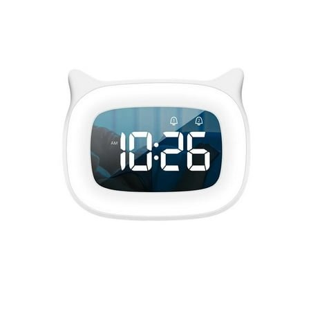 Cat Shape Alarm Clock LED Voice Control Desktop Clock Night Light USB Dual Music Digital Alarm Clock Home Table Decoration