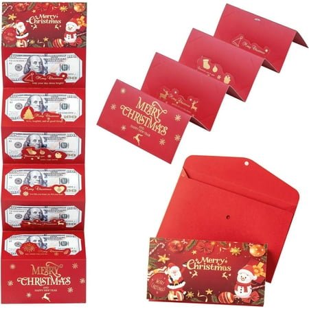 Christmas Cash Envelope with Money Clip, 2025 New Creative Christmas Cash Gift Envelope, Unique Festive Money Holders, Surprise Clips for Stockings, Secret Santa & Holiday Savings