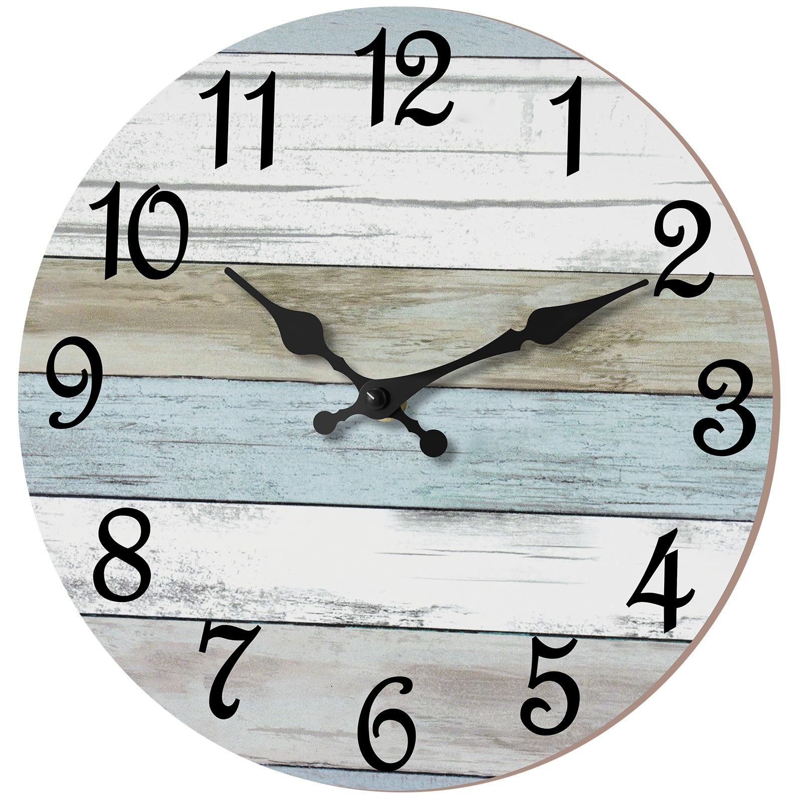 CHYLIN Wall Clock 14 Inch Bathroom Clock Rustic Wall Clocks Battery Operated ...