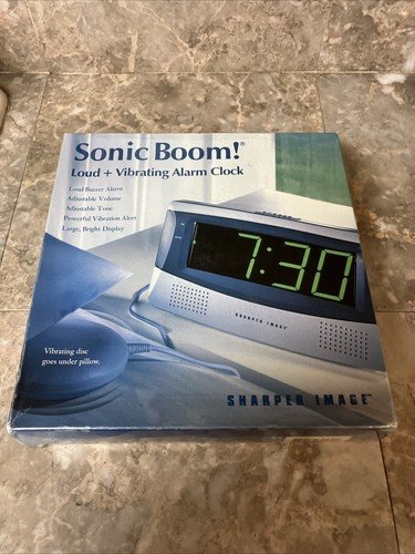 Classic Sharper Image Large Sonic Boom Vibrating Alarm Clock Model SA650