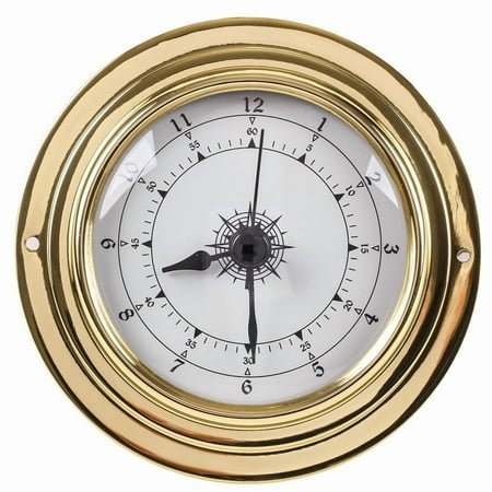 Clock, wall-mounted tester copper shell marine weather station, wall-mounted marine clock, 98 mm,